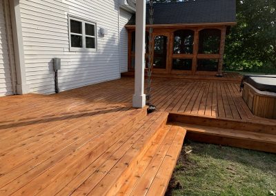 Staining deck and gazebo