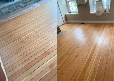 Before and after restoration floor sanding - Johnstown Ontario