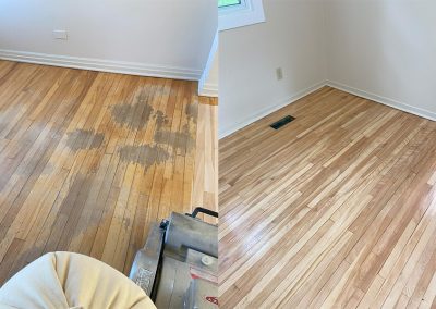 Before and after sanding and finish done hardwood flooring - Kingston Ontario